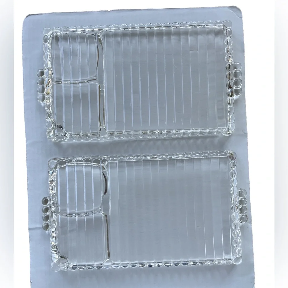 Vintage Orchard Crystal Party Dishes – Clear Glass Serving Trays (set of 2)